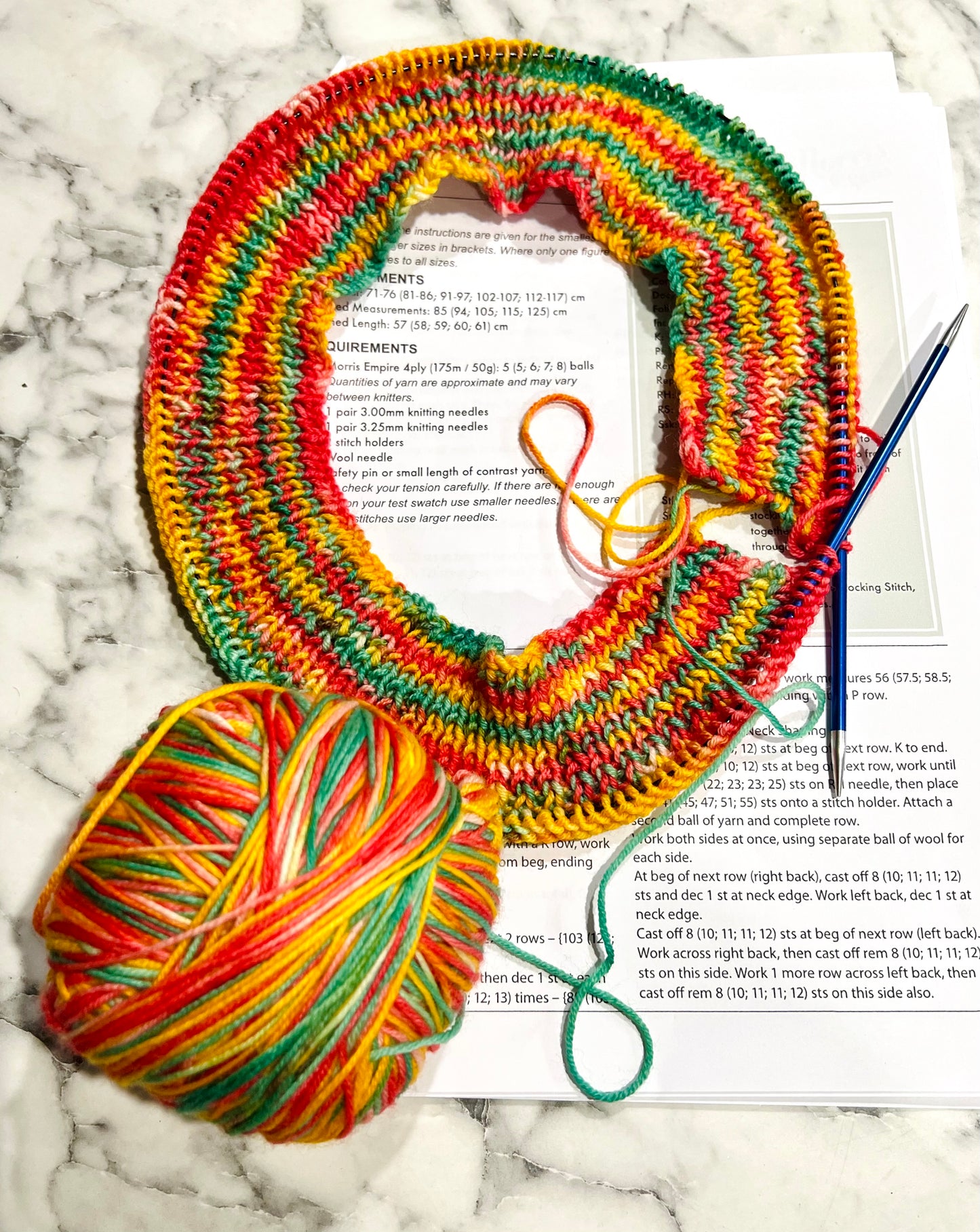 Changing of the Fagus 4ply yarn