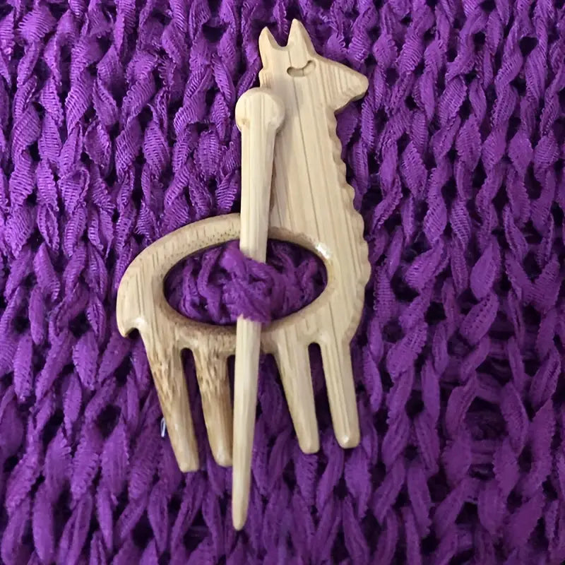 Alpaca Bamboo brooch