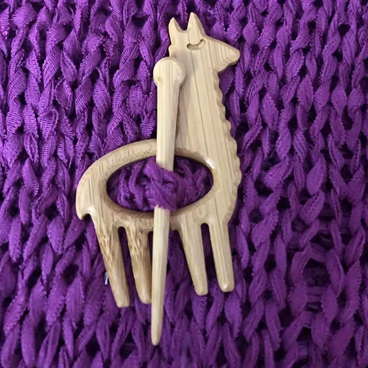 Alpaca Bamboo brooch